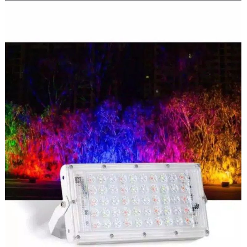 LAMPU SOROT RGB WARNA WARNI remote 50W