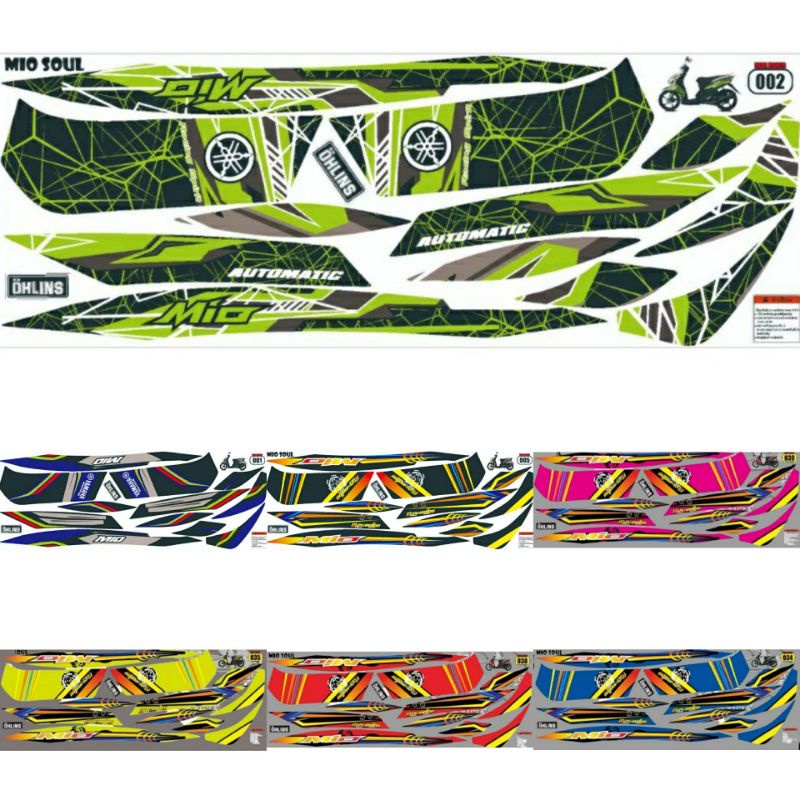 Striping Mio soul stiker Mio soul mx lis sticker mio variasi Thailand Soul lama 2007-2012