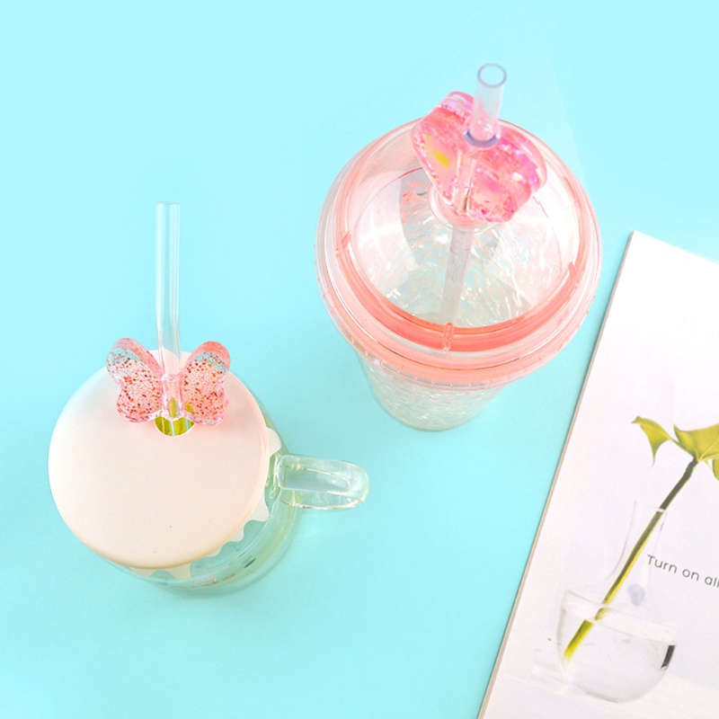 SIY  Straw Topper Resin Molds Straw Topper Attachment Silicone Molds Epoxy Resin Casting Mold Flower Heart Molds for Straws