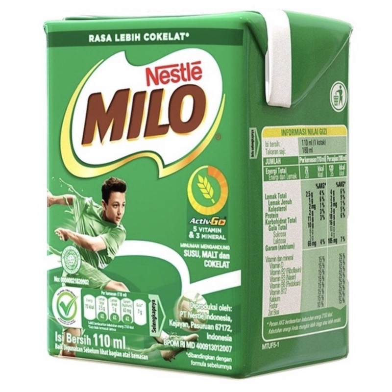 

Susu Milo Kids UHT Cokelat 110ml