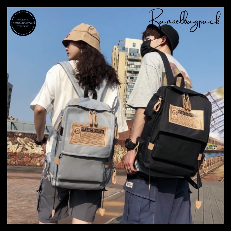 RANSEL SEKOLAH ANIME KANVAS TAS GENDONG PRIA TAS LAPTOP BACKPACK ANIME TAS RANSEL HITAM
