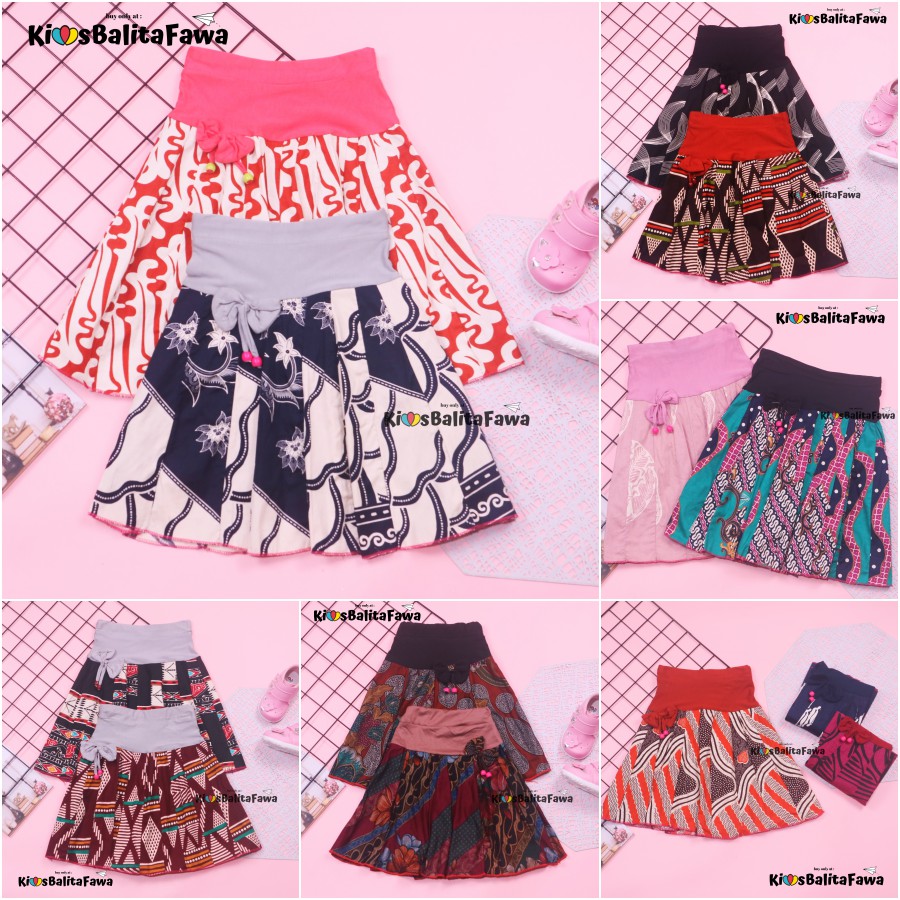 Rok Pita Batik uk 1-4 Tahun / Rok Skirt Pendek Anak Perempuan Murah Motif Kaos Lucu Adem5