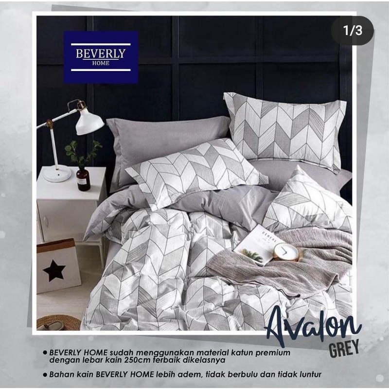 sprei katun panca premium halus dan lembutotif minimalis avalon beverly