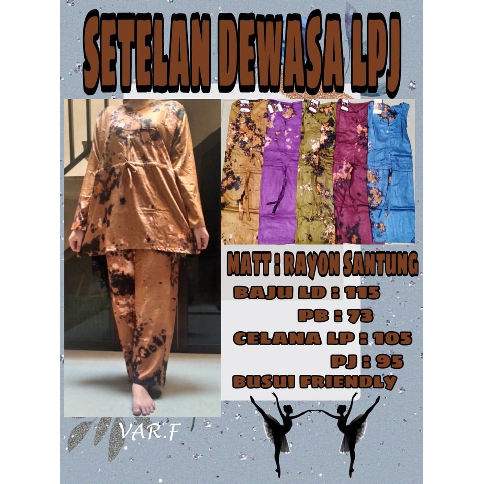 SETELAN CELANA LENGAN PANJANG ANDIN TIE DYE RAYON BUSUI SERUT TALI RESLETING DEPAN HARGA GROSIR