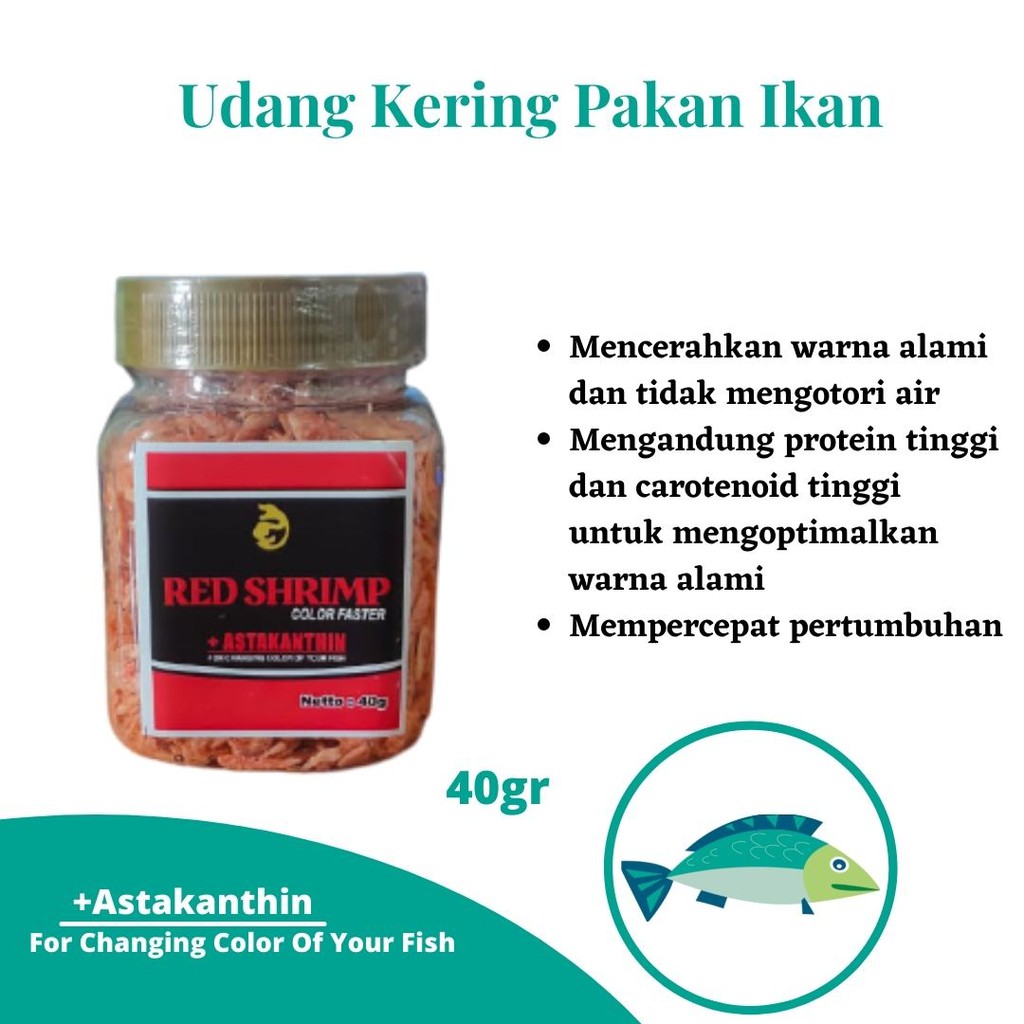 Udang Kering 40Gr Pakan Ikan Channa Maru Yellow Sentarum Auranti Limbata Pulchra Oscar Tiger Batik A