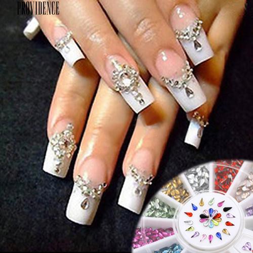 [Bayar Di Tempat] Mode Campuran Warna Water Drop DIY Nail Art Tips Manicure Dekorasi Wheel