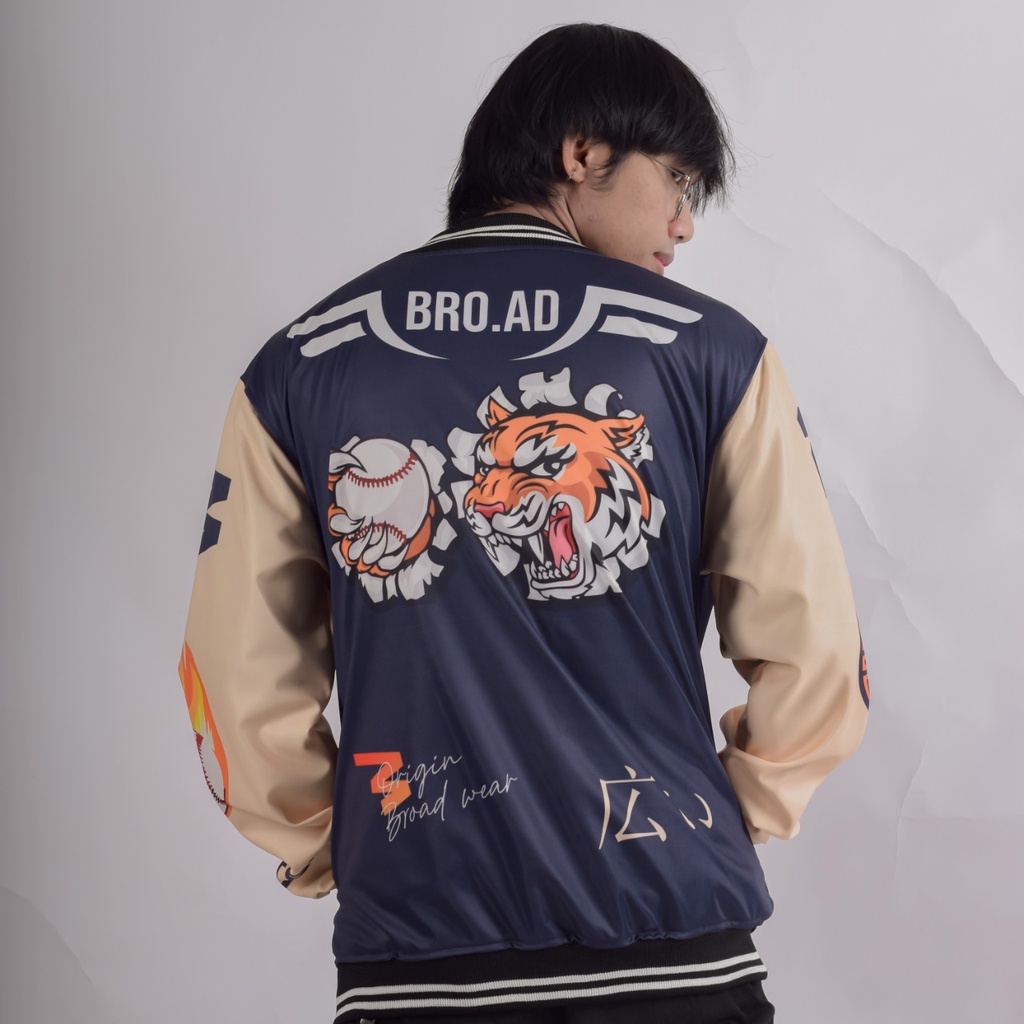 Varsity Jacket Baseball Pria Wanita Termurah Full Print Tiger Head Original By Bro.Ad