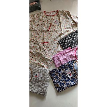 SIAKMP Piyama wanita, Baju tidur PP motif bunga, Piyama katun wanita merlin Lengan panjang celana pa