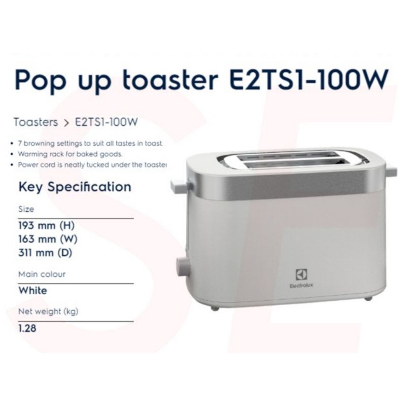 Electrolux Pop up toaster E2TS1-100W