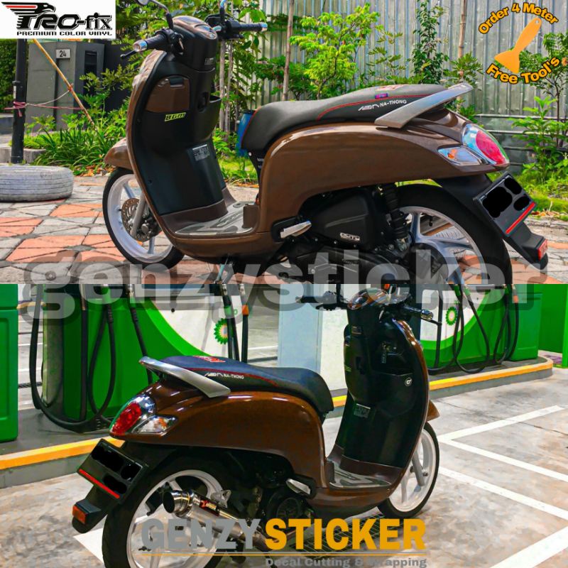 stiker skotlet coklat glossy sticker brown mengkilat