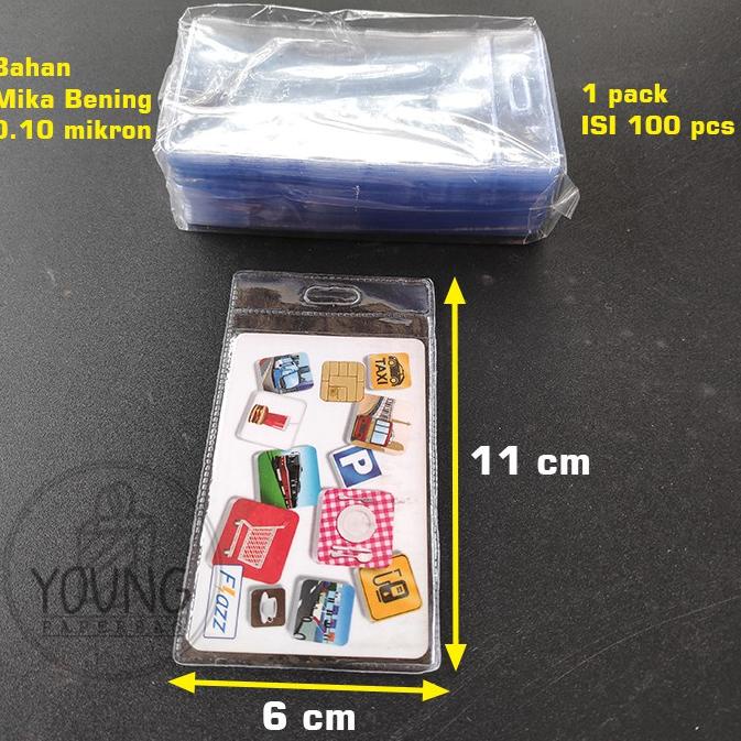 

[KODE BARANG Q342Y] Plastik eToll Mika / Cover Bening Kartu eToll / ATM / KTP / ID CARD 6x11 (1 PACK