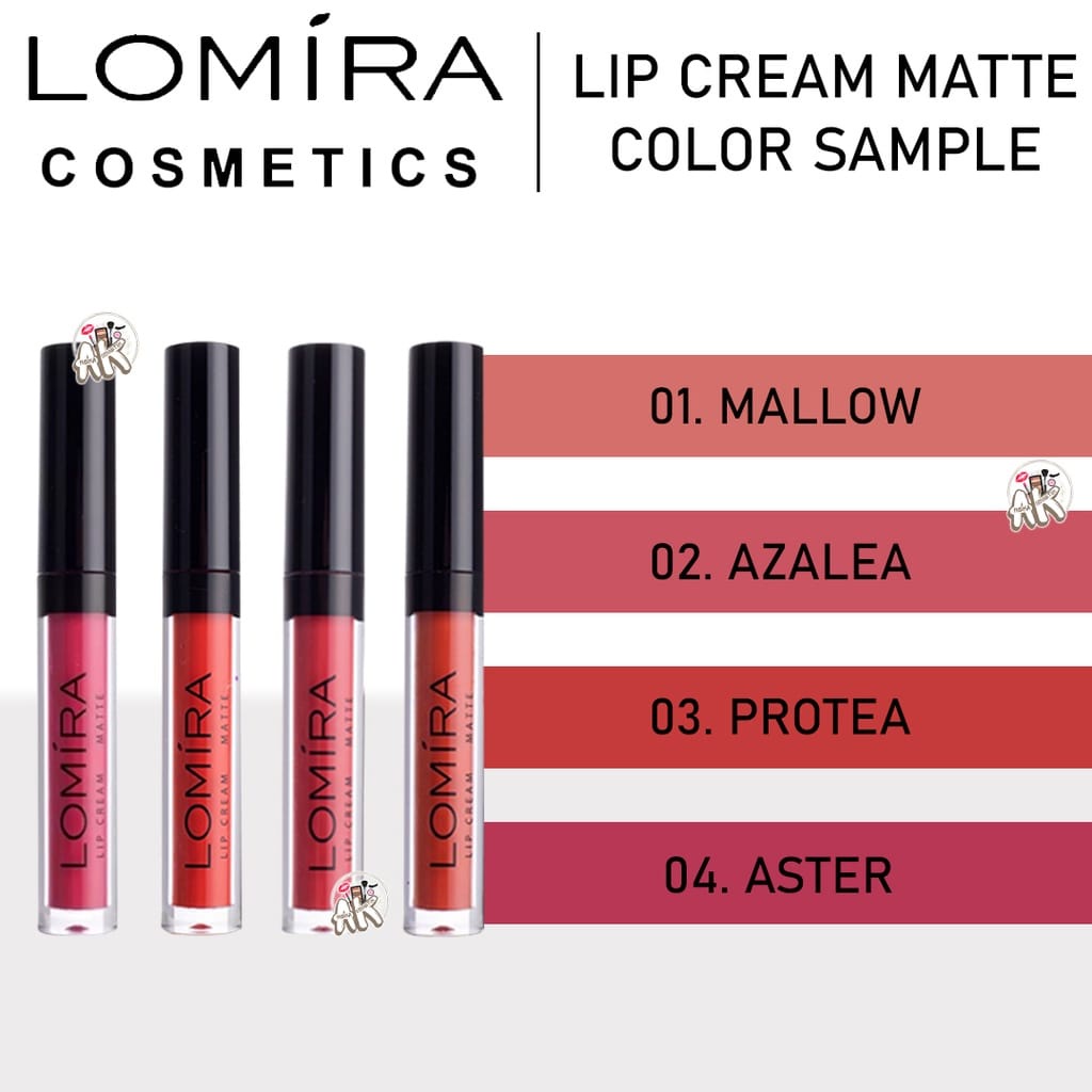 Lipcream Matte Lomira - Lipstik Lomira BPOM 4 Varian Warna