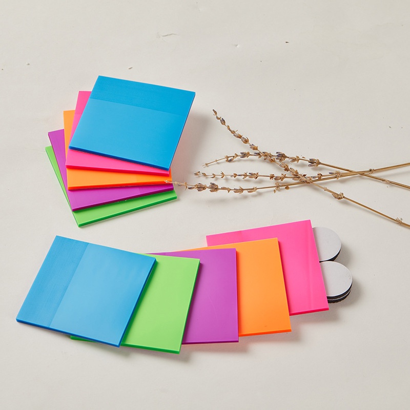 {LUCKID}Color Transparency Sticky Note Pads Waterproof Self-Adhesive Memo Notepad