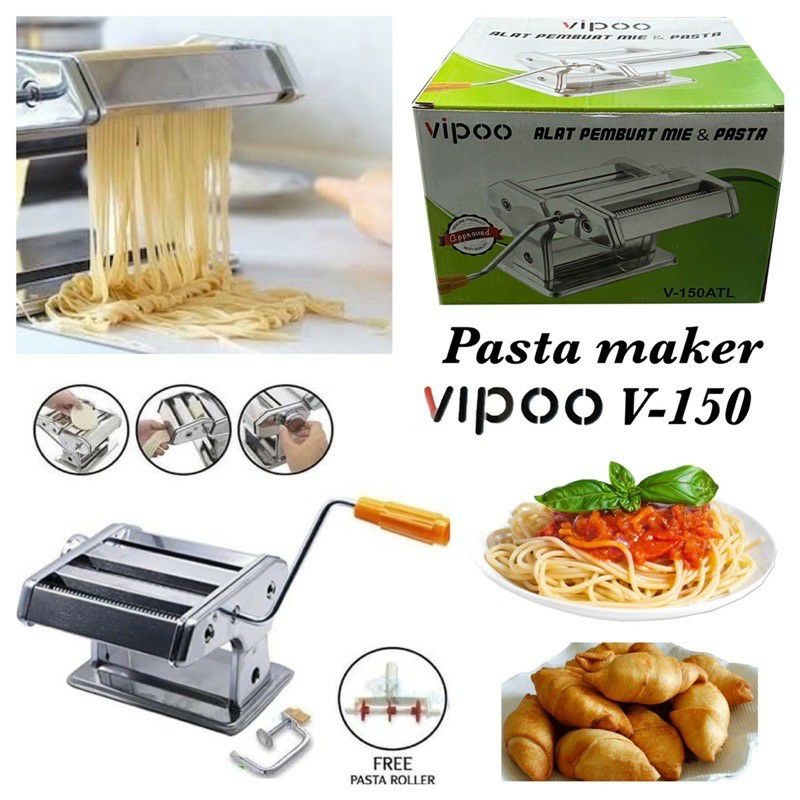 Vipoo V-150 Pasta Maker Alat Pembuat Mie &amp; Pasta Manual / Alat Pembuat Pasta