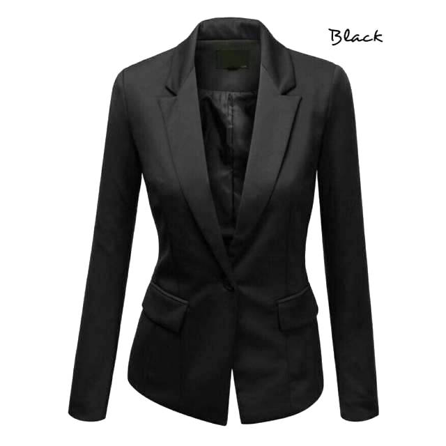 Jas Blazer Wanita Full Hitam, Jas Blazer Formal