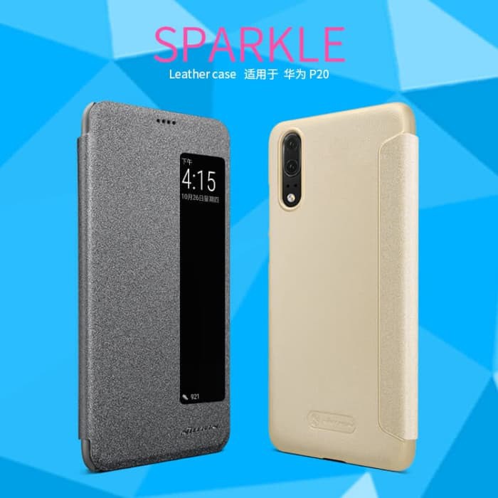 HUAWEI P20 Flip Cover NILLKIN Sparkle Case - Hitam