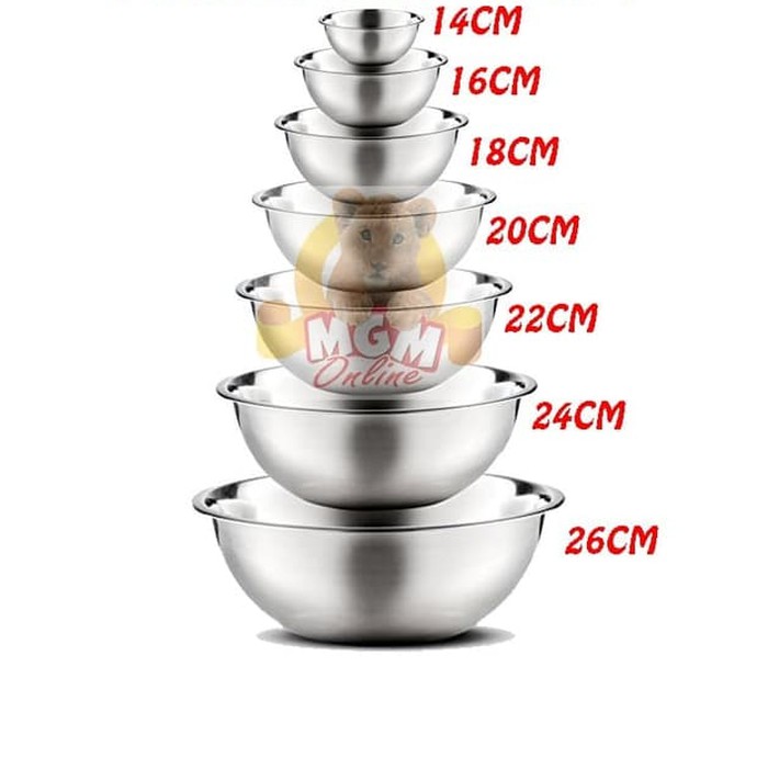 Baskom stainless 14CM TEBAL - Stainless Mixing Bowl 14cm mangkok