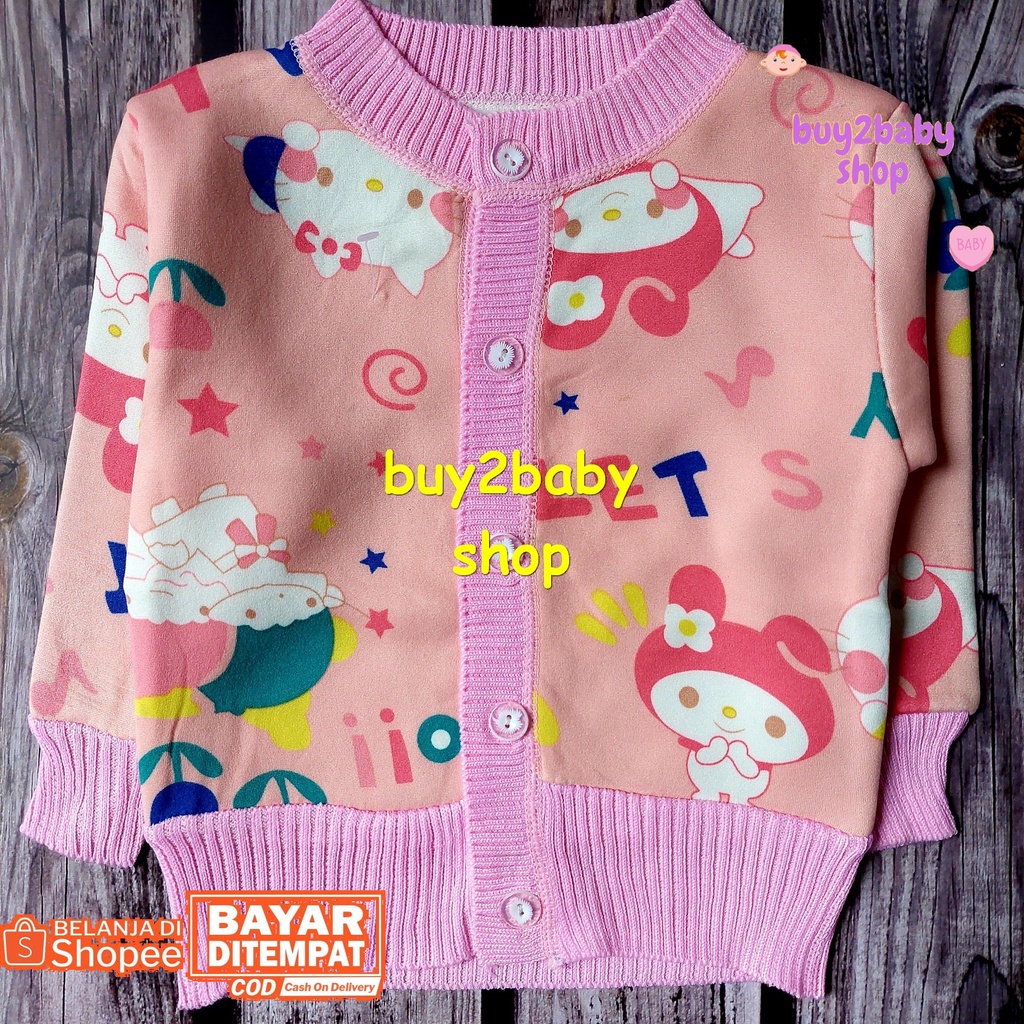 Sweater Cardigan Bahan Bulu Premium Super Halus dan Lembut anak 6 Bulan s.d 2 Tahun 1 PCS