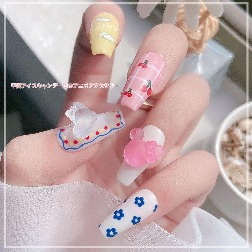 Mxbeauty 3D Dekorasi Nail Art Kartun Lollipop Kelinci Kecil Mickey Kepala DIY Perhiasan Kuku