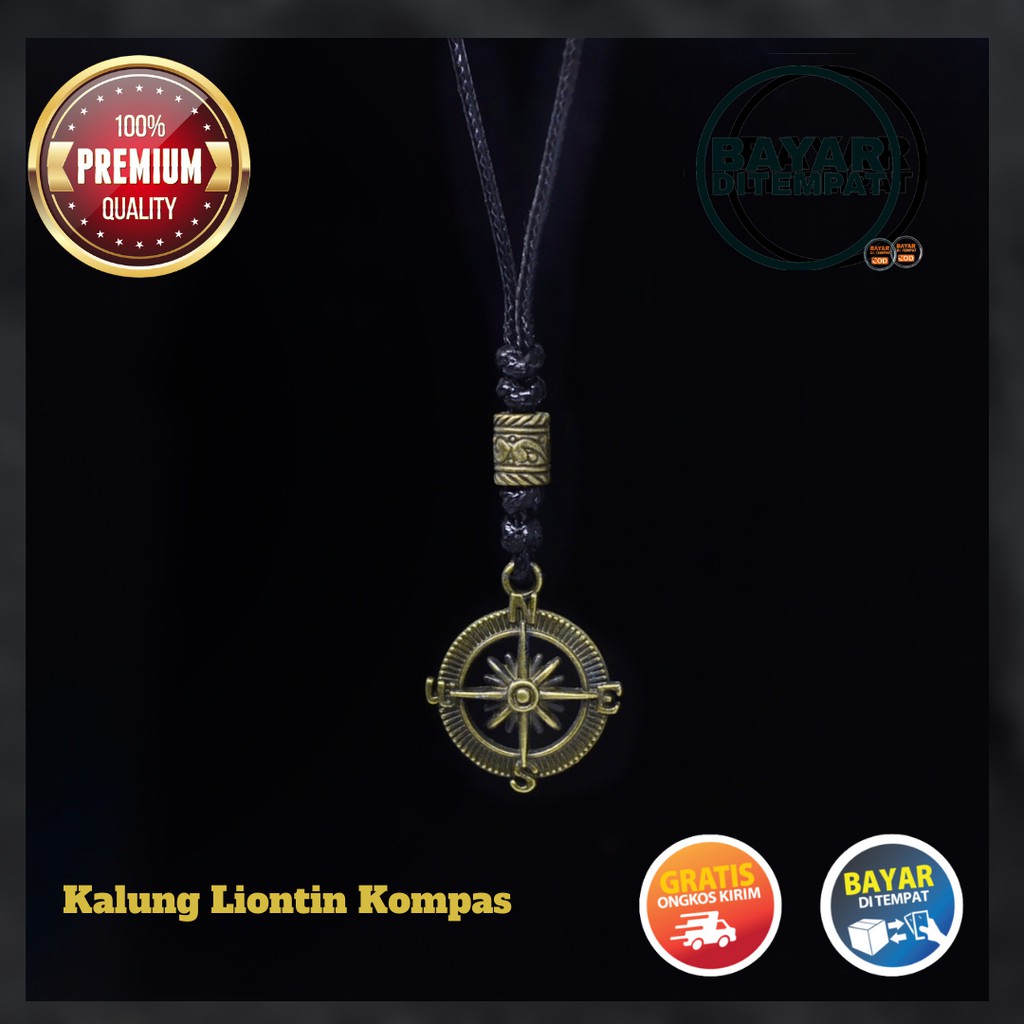 Kalung Pria Keren Necklace Kalong Cowok Laki Liontin Titanium Kompas