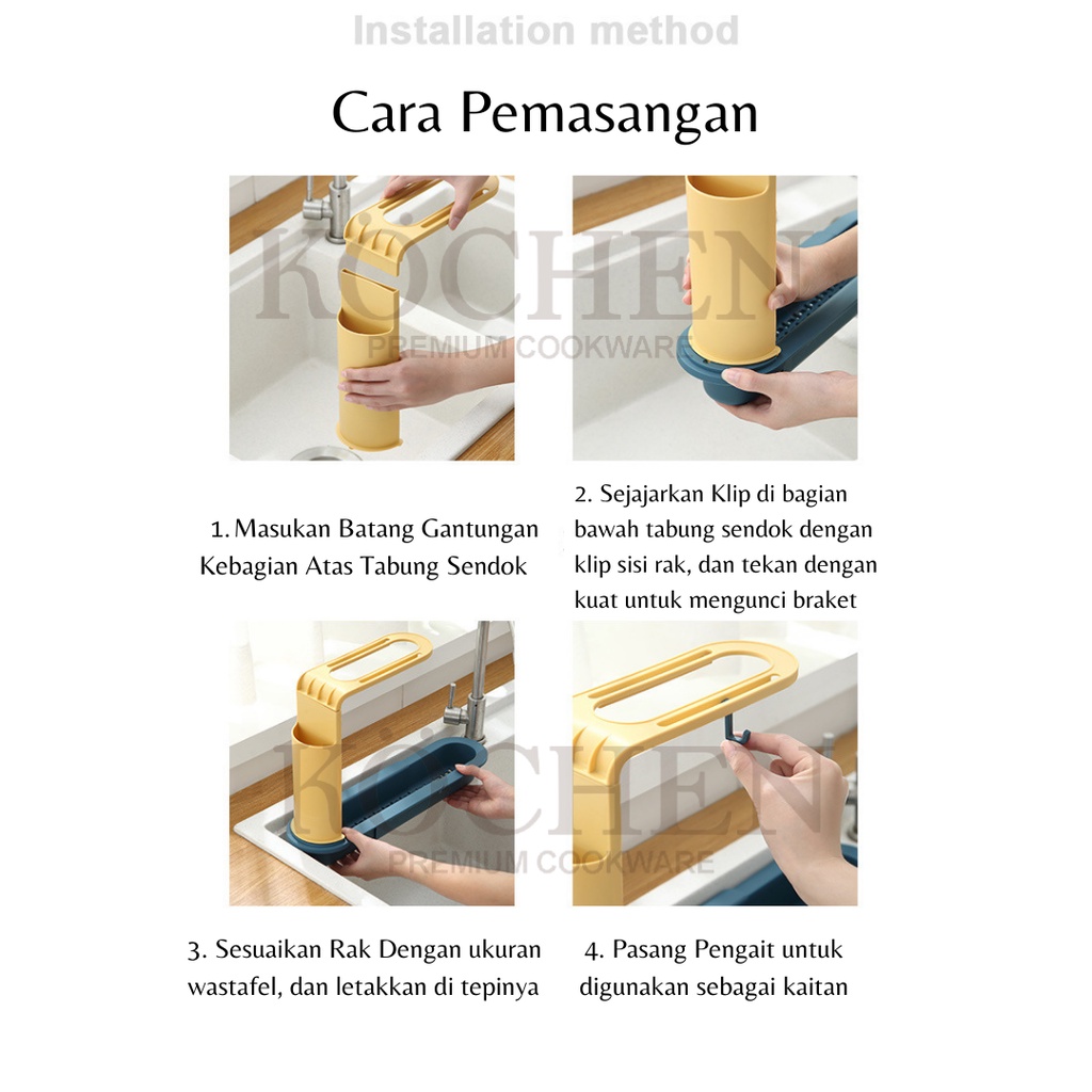 Rak Gantung Wastafel Penyimpan Spons Cuci Piring Sendok Sumpit Wadah Serbaguna By Mykochen.ina