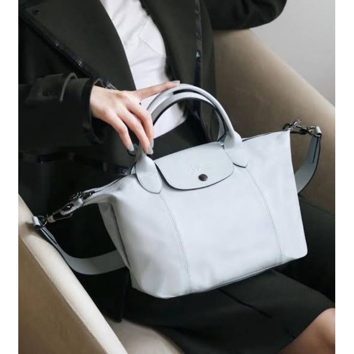 Tas Selempang Wanita Top Handle LC Cuir Small Sky Blue Bag