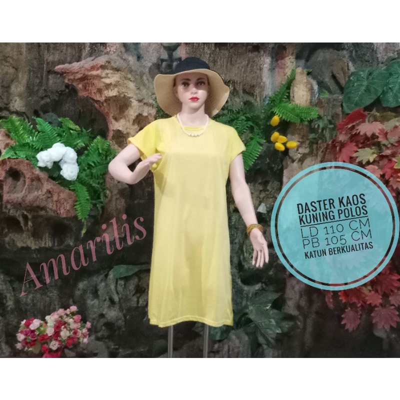 DASTER KAOS KUNING POLOS