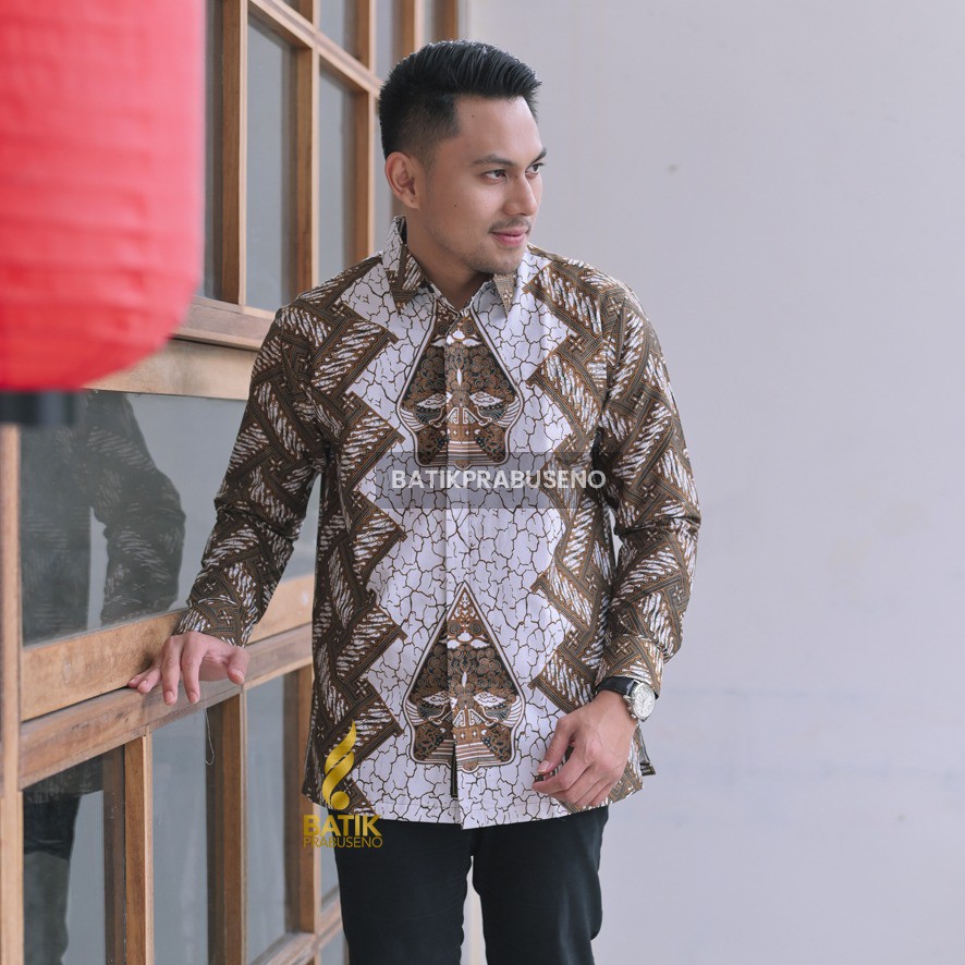 WAYANG PURA KEMEJA BATIK PRIA LENGAN PANJANG KAIN ATASAN COUPLE BAJU COWO COWOK JUMBO MODERN PREMIUM