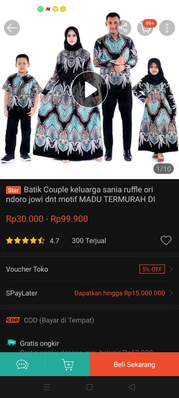 Batik Couple Keluarga Sania Ruffle Ori Ndoro Jowi Dnt Motif Madu Termurah Di Shopee