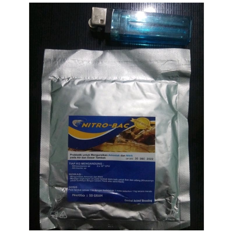 PROBIOTIK NITROBAC @50gr NITROBACTER NITROSOMONAS BAKTERI STARTER UDANG Bakteri STATER VITAMIN IKAN 