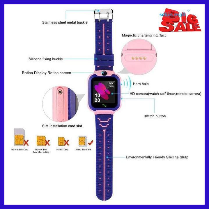 D6Dg5T7- Smartwatch Z5 Anak Jam Tangan Waterproof Gps Watch Phone Bracelet Oled T80Yk675-