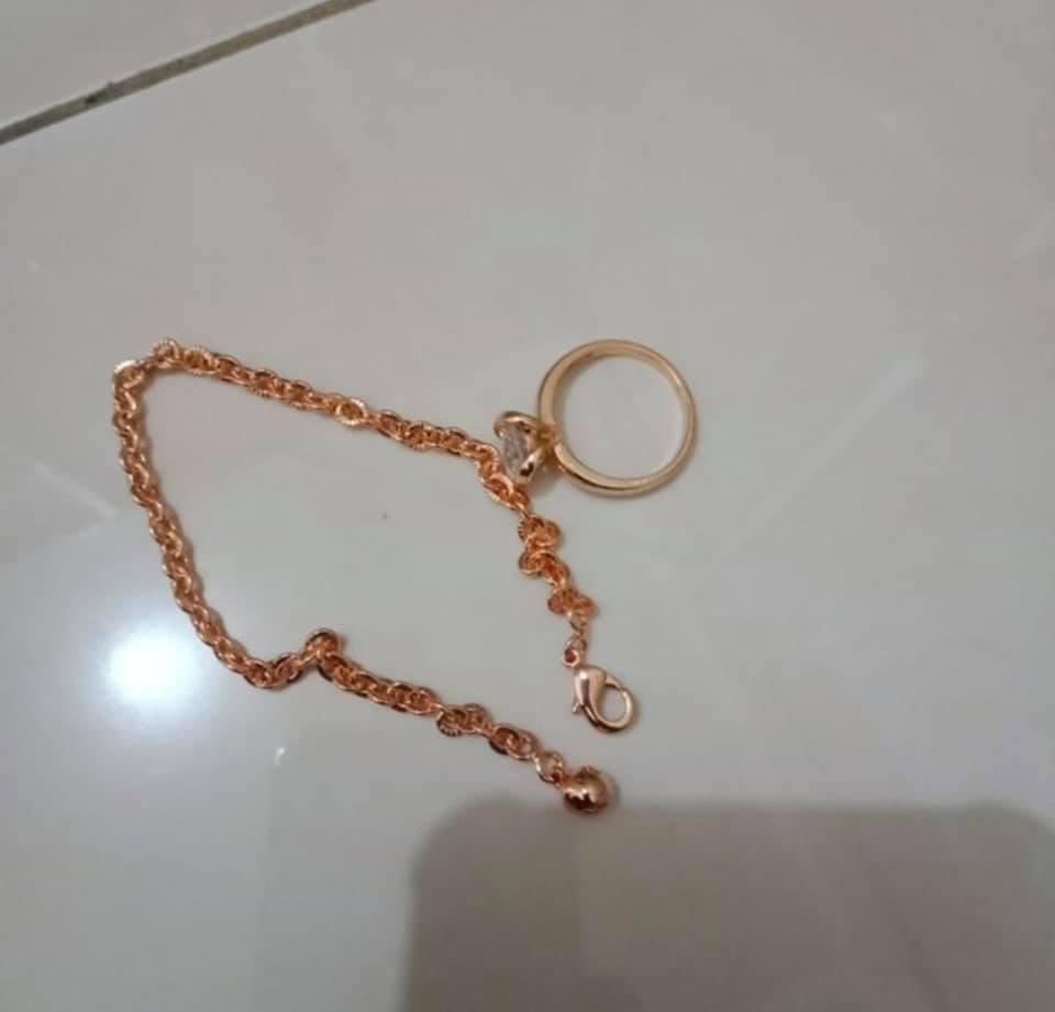 Gelang Nuri Wanita + Cincin Mata 1 ( 1 set perhiasan )