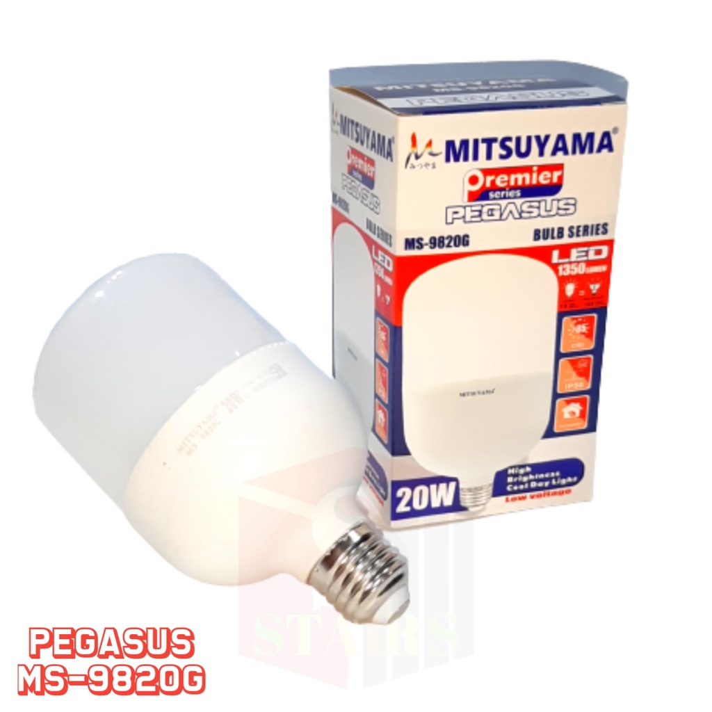 Bohlam Fitting Mitsuyama Pegasus LED 20 Watt Super Terang Cahaya Putih Pegasus MS-9820G