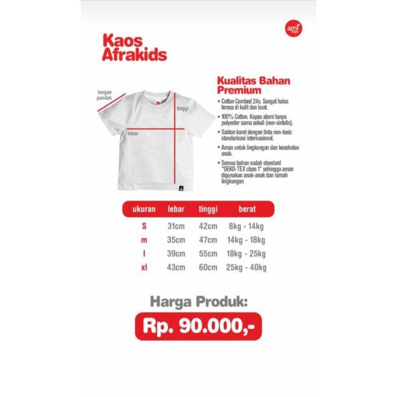 BIG PROMO Kaos Afrakids AF246 Lengan Pendek &quot;Love and Follow Rasulullah Peace and Happiness&quot;