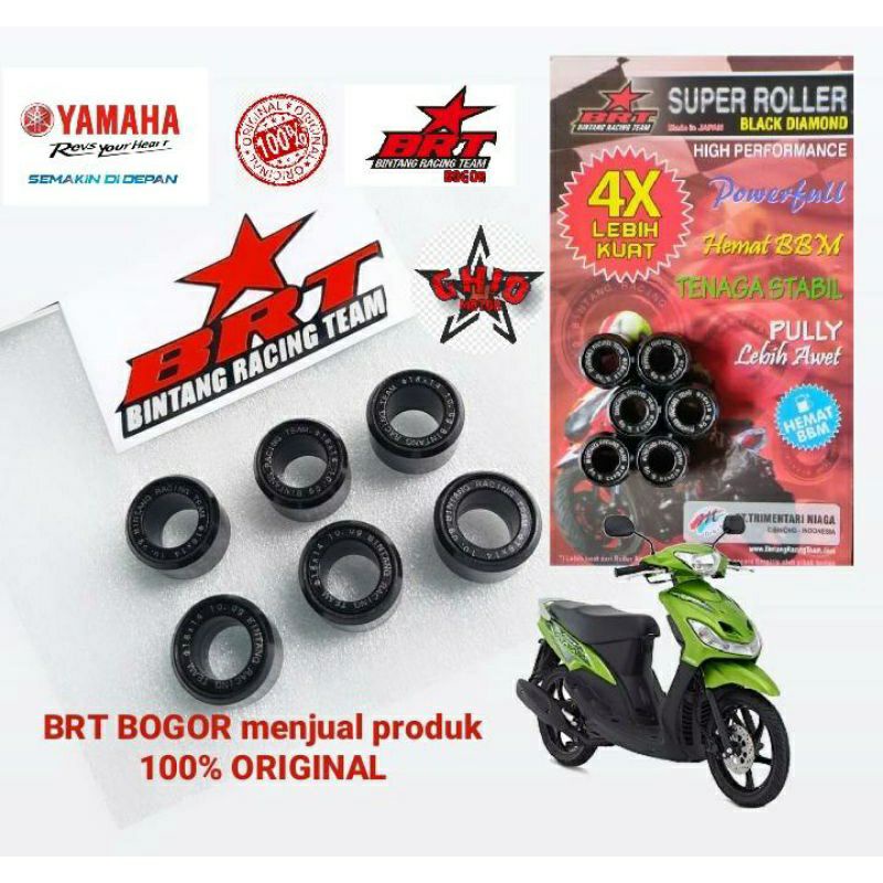 ROLLER BRT MIO SPORTY MIO OLD MIO SMILE ECERAN ROLER BRT MIO SMILE  ROLER MIO OLD MIX LOLER MIO SPORTY/ROLER MIO SOUL RORER NUVO/ MIO J/ GT/SOUL GT 110 FINO KARBU COD BAYAR DITEMPAT ROLLER MIO BRT 7 8 9 10 Gram ghio motor Shop Ghio motor chanel
