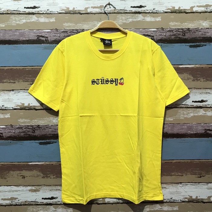 Kaos STussy Cherry Kuning Premium Mirror