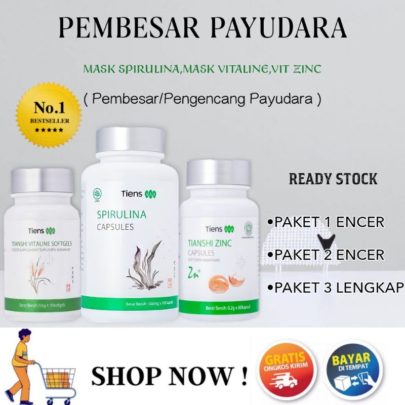 [TERLARIS] PEMBESAR PAYUDARA ALAMI PENGENCANG PAYUDARA || SPIRULINA | ZINC | VITALINE 100% ORIGINAL 