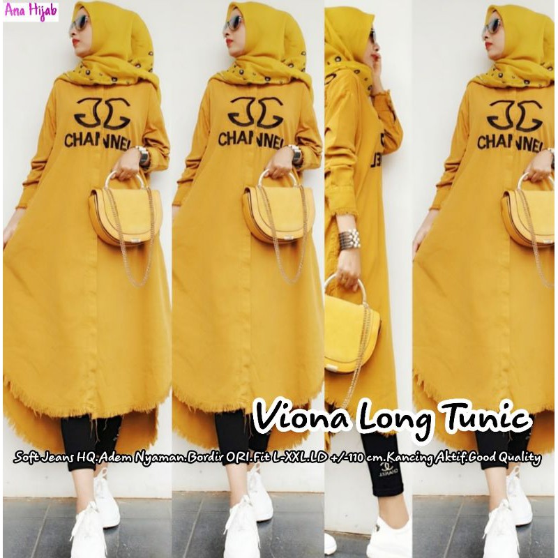 TUNIK CHANEL VIONA LONG 110 ORI LITLE KITLEN JEANS WASH ORI TUNIK JEANS Tunik pink TUNIK MURAH