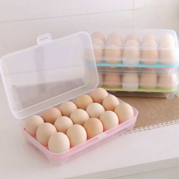 ☛TK☚ R570 Kotak Telur / Tempat Penyimpanan Telor/ Box Telur 15 Sekat / Egg organizer