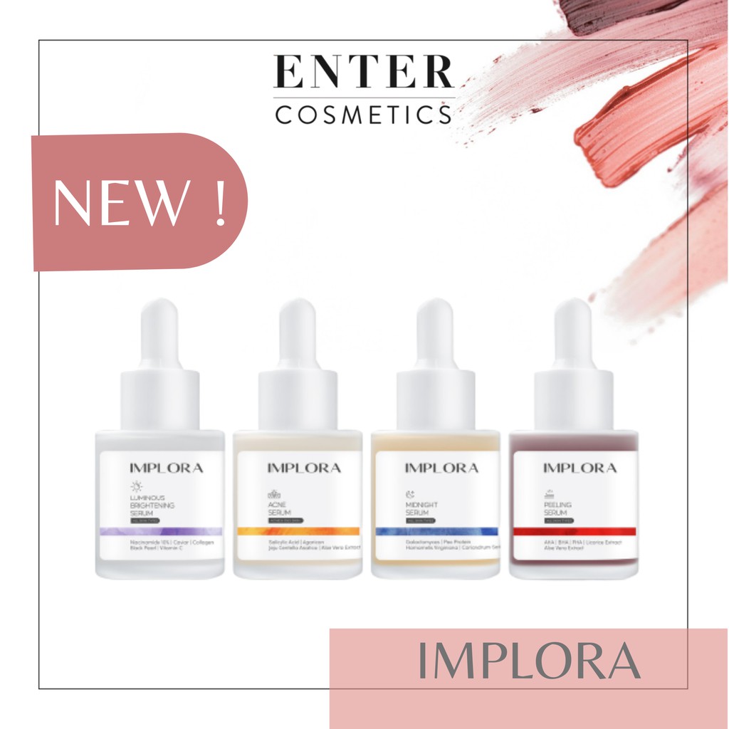 Implora Face Serum Luminous Bright Serum Acne Peeling Midnight Serum | Implora Serum Wajah