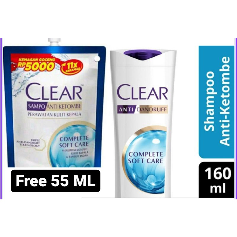 Jual Clear Complete Soft Care 160 ML perawatan rambut Anti ketombe ...