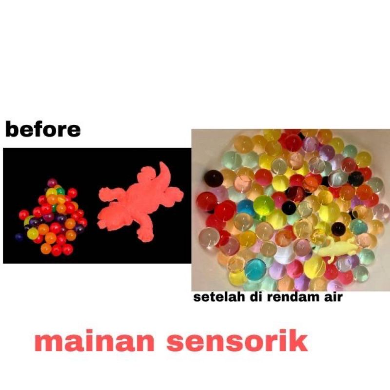 Waterbeads /Hidrogel multicolor) mainan anak animal