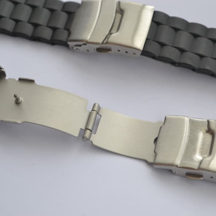 Strap tali jam tangan karet ruber berkualitas naviforce quiksilver - Hitam 22mm