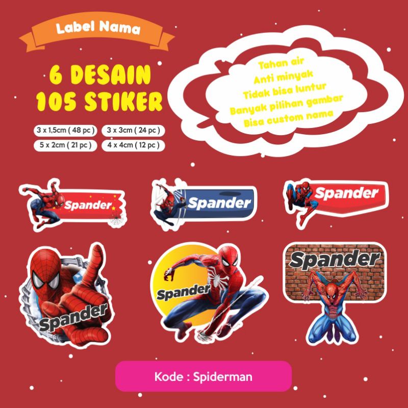 

Stiker Nama 105 PCS (karakter S) karakter waterproof/anti air