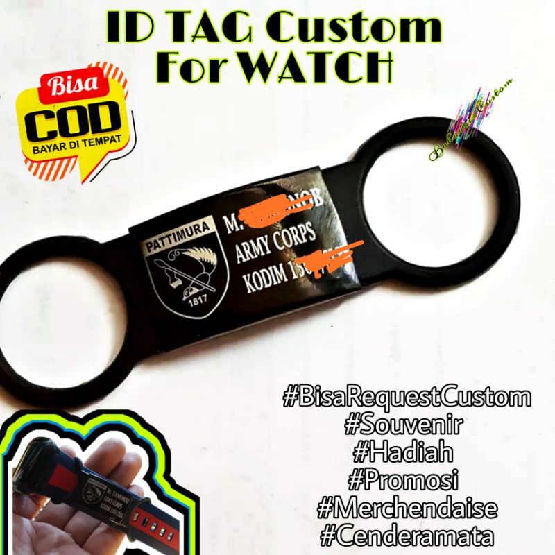 ID TAG TALI JAM TANGAN CUSTOM GRAFIR BISA REQUEST CUSTOM LOGO ANDA