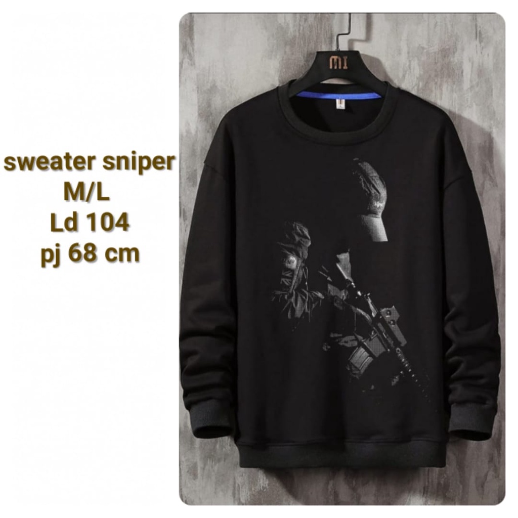 BISA COD / Baju  Sweater sniper / sweater distro / sweater kekinian / fashion pria terbaru -mukzhop