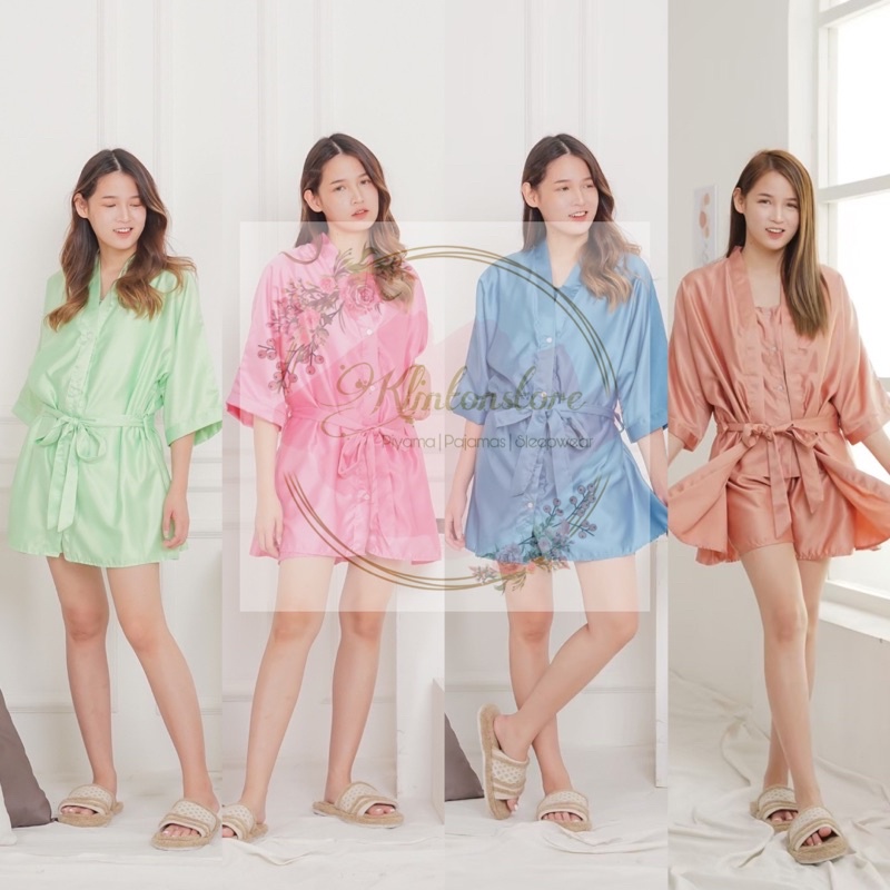 KIMONO POLOS 3IN1 / BAJU TIDUR KIMONO / PIYAMA KIMONO / BAJU TIDUR FASHION