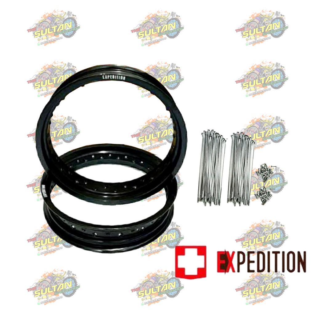 VELG SUPERMOTO SUMO SET RING 17 LEBAR 300/350 + RUJI HOLE 36 EXPEDITION