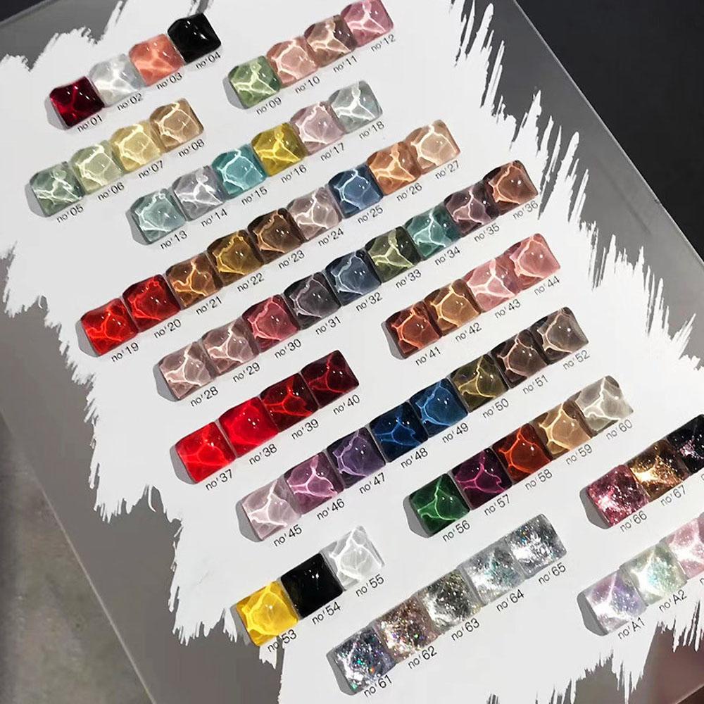 NEEDWAY Nail Color Board Tips Card Kaca Transparan Desain Nail Art Kepala Kucing Kartu Pajangan Aksesoris Manicure Nail Color Card