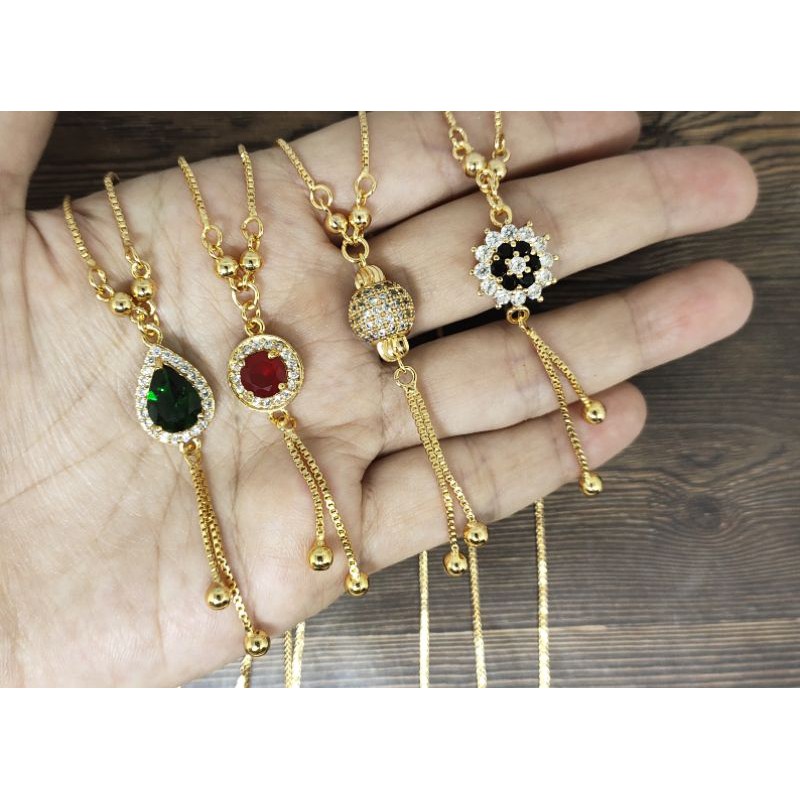 Fifi Fashion Kalung Koye Mata Warna model Perhiasan Lapis emas B007 28#